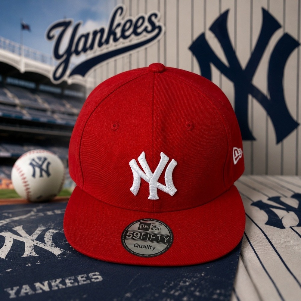 New Era 59FIFTY New York Yankees Fitted Hat Red White MLB Baseball Cap XL Men's